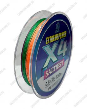 Шнур плетеный Deija Extreme Power peX4 150м 0.08 - 0.50мм разноцветный