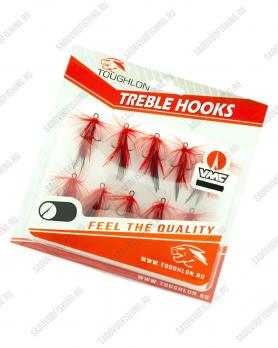 Крючок тройной с мушкой 3 Sharks Toughlon Cocktail Treble Hooks 10шт