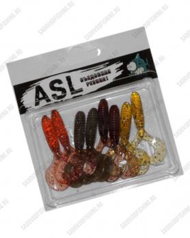 Силиконовая приманка 3 Sharks ASL "Дабл-Твистер" 3 дюйма (75мм) 6шт