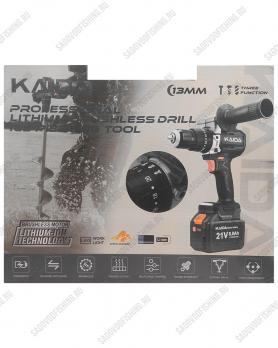 Дрель-шуруповерт бесщеточная литиевая Kaida 21V 8.0 Ач Серый