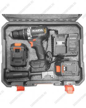 Дрель-шуруповерт бесщеточная литиевая Kaida 21V 8.0 Ач Серый