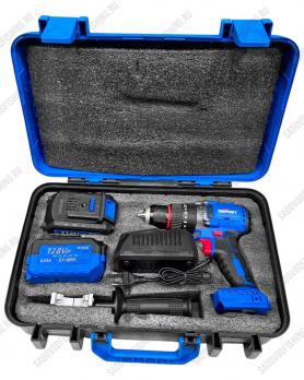 Дрель-шуруповерт бесщеточная литиевая Osprey 13мм 128Vf 6.0Ач Синий