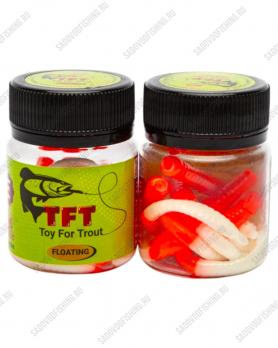 Силиконовая приманка 3 Sharks TFT "Toy Worms" 80мм TW-18 Красно-белый