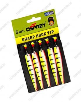 Блесна вертикальная Osprey Sharp Hook Tip 10020 80мм 15гр 5шт Зелёно-красный