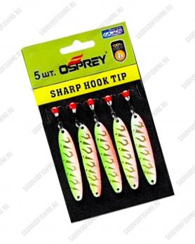 Блесна вертикальная Osprey Sharp Hook Tip 10049 65мм 14гр 5шт Зелёно-красный