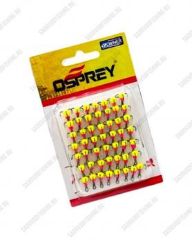Крючок тройной с каплей Osprey 661501 #10-#14 50шт Малиново-зелёный