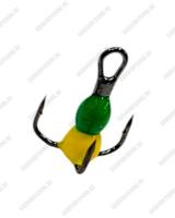 Крючок тройной с каплей Osprey 661501 #10-#14 50шт Зелёно-желтый