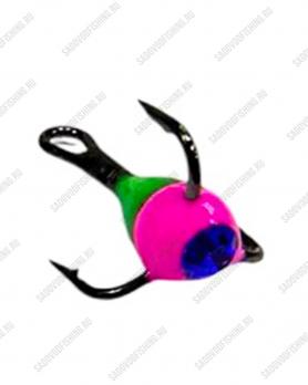 Крючок тройной с каплей Osprey 661501 #10-#14 50шт Зелёно-малиновый