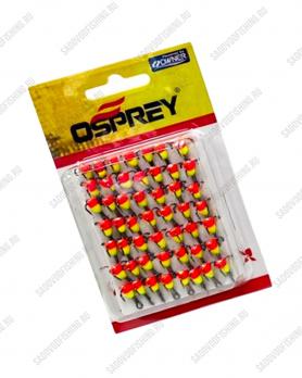 Крючок тройной с каплей Osprey 661501 #10-#14 50шт Красно-зелёный