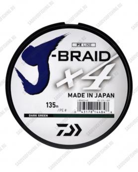 Шнур плетеный SFT Daiwa J-Braid X4 Dark Green 135м
