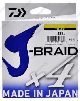 Шнур плетеный SFT Daiwa J-Braid X4 Yellow 135м
