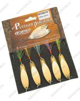 Блесна колеблющаяся 3 Sharks Русская рыбалка Кастмастер 7гр 5шт