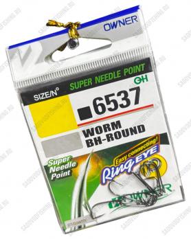 Крючок одинарный Columbia Worm BH-round 6537 №4-№12
