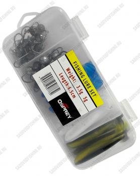 Силиконовая приманка с оснащением Osprey Fishing Lure Set в кейсе 65мм 3.5-6гр