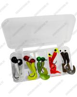 Силиконовая приманка с оснащением Osprey в кейсе 3.5-14гр