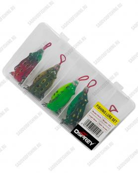 Набор приманок лягушек незацепляек Osprey в кейсе 60мм 12гр