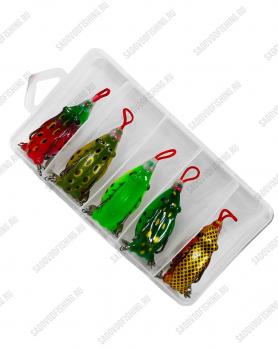 Набор приманок лягушек незацепляек Osprey в кейсе 60мм 12гр