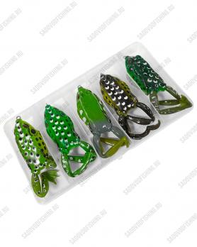 Набор приманок лягушек незацепляек Osprey в кейсе 55мм 15гр