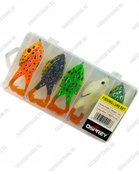 Набор приманок лягушек незацепляек Osprey FG06 90мм 12гр