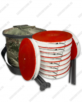 Кружок рыболовный оснащенный 10шт в сумке Sale 2025