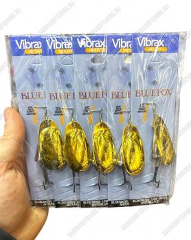 Блесна вращающаяся Dejia Vibrax Blue Fox 3гр-5гр Золотой 5шт