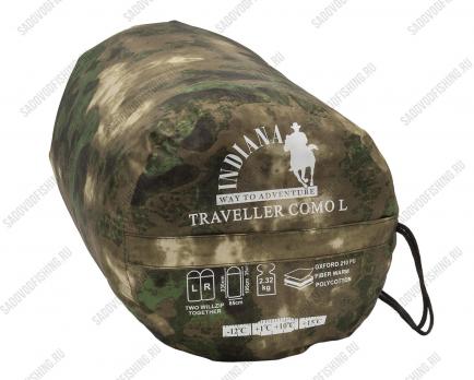 Спальный мешок INDI Canadian Traveller Camo L-zip от -12 °C (одеяло с подголовником 230+35X90 см)