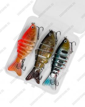 Воблер Swimbait в кейсе 90мм 14.5гр 3шт Sale 2025